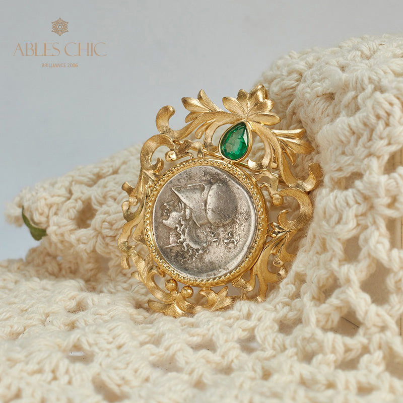 Pendentif broche florale byzantine Athéna uniquement
