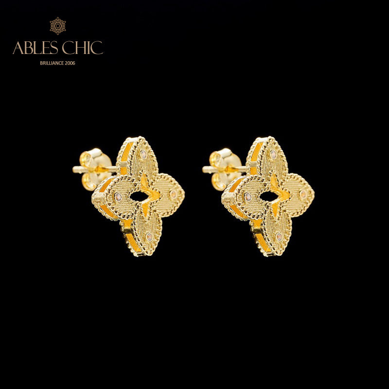 Boucles d'oreilles celtiques trèfles soyeux 5880