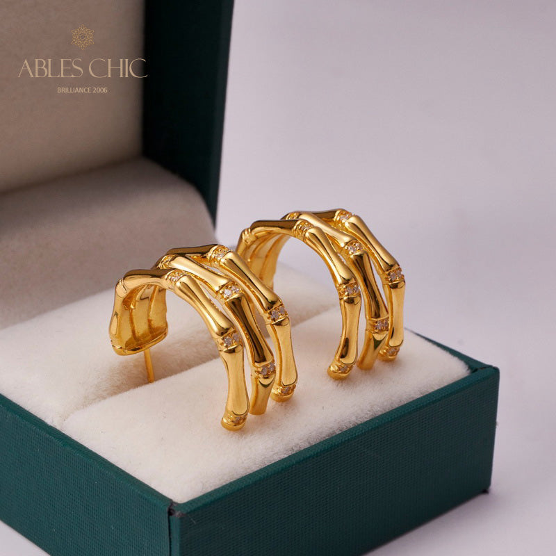 Boucles d'oreilles Noeuds Bambou 5736