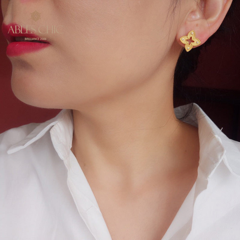 Boucles d'oreilles celtiques trèfles soyeux 5880