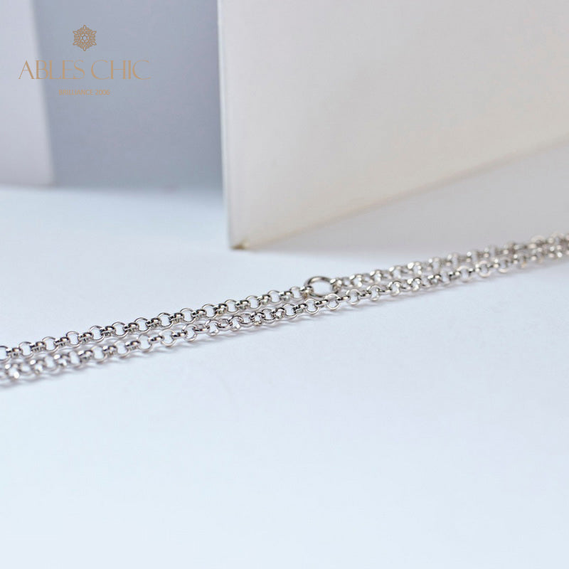 Collier avec anneaux entrelacés à motif en soie 5861