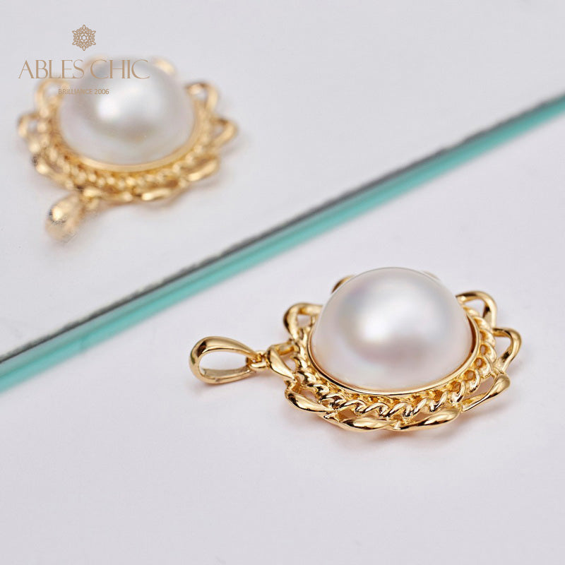 Pendentif perle Mabe halo ondulé 5847