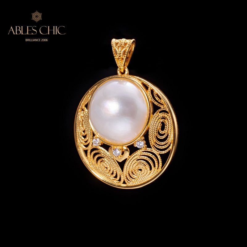 Pendentif en filigrane de perles Mabe 5843
