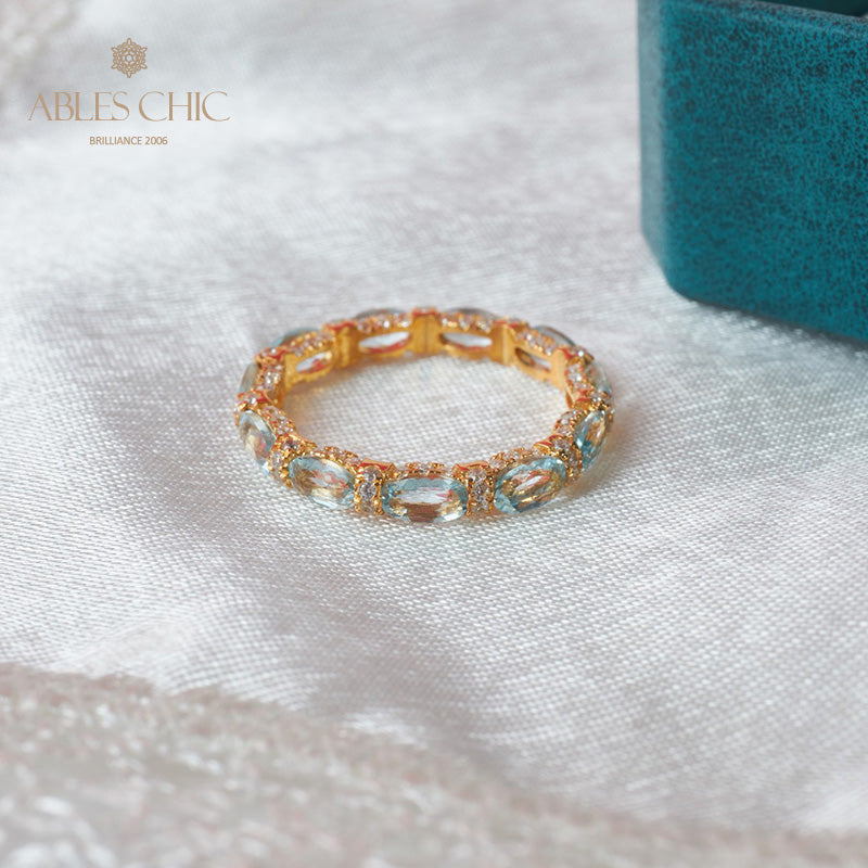 Bague pile aigue-marine 6042