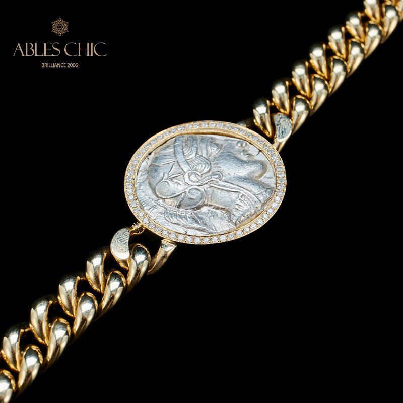 Bracelet médaillon grec Athena Flip