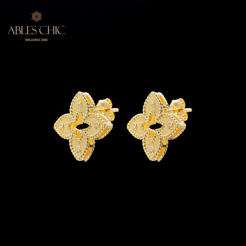 Boucles d'oreilles celtiques trèfles soyeux 5880