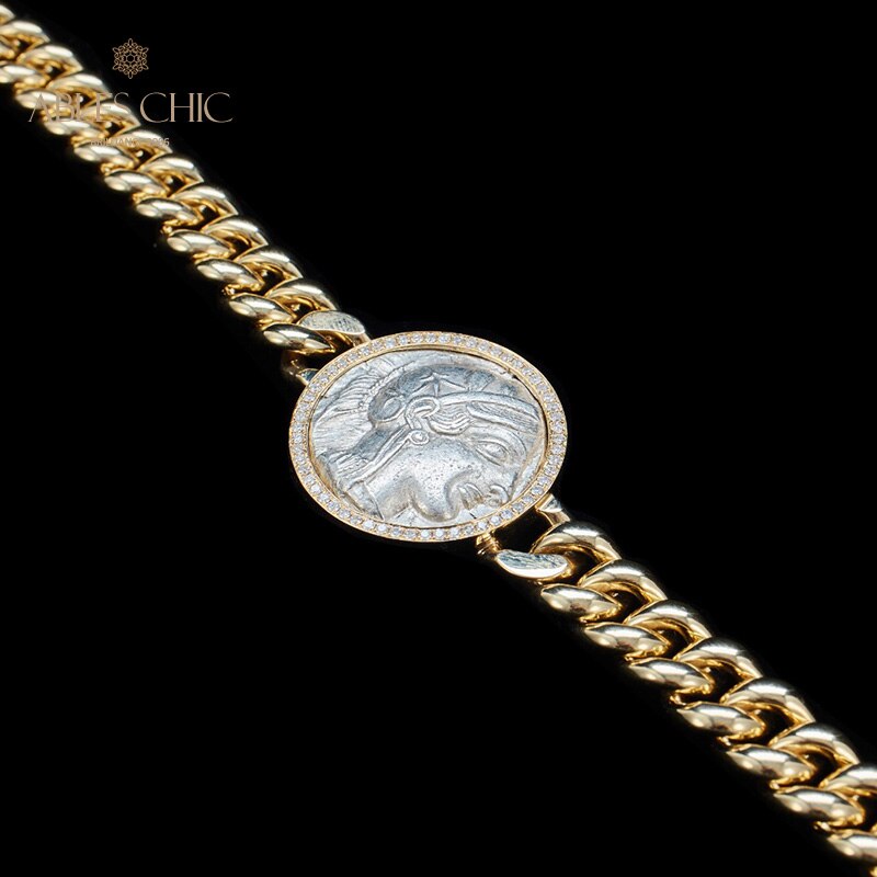 Bracelet médaillon grec Athena Flip