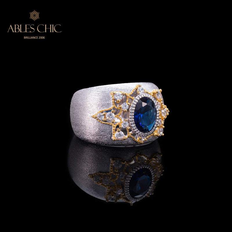 Bague Soyeuse Fleur de Saphir 6065