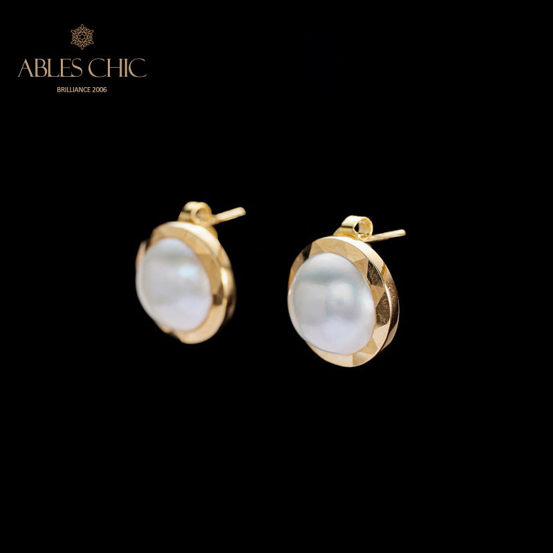 Boucles d'oreilles en perles d'eau de mer Mabe 6015
