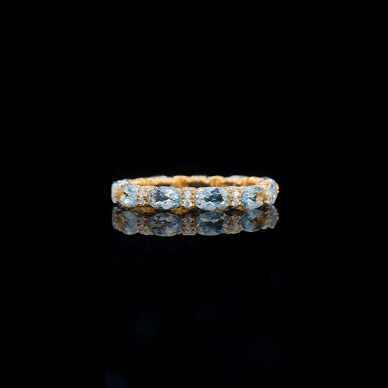 Bague pile aigue-marine 6042