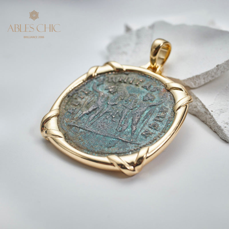 Pendentif pièce de monnaie en lire romaine uniquement