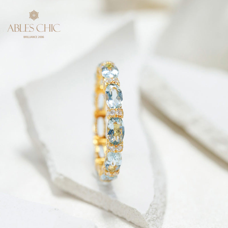 Bague pile aigue-marine 6042