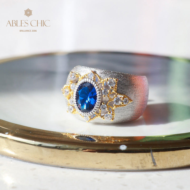 Bague Soyeuse Fleur de Saphir 6065