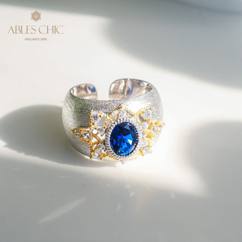 Bague Soyeuse Fleur de Saphir 6065