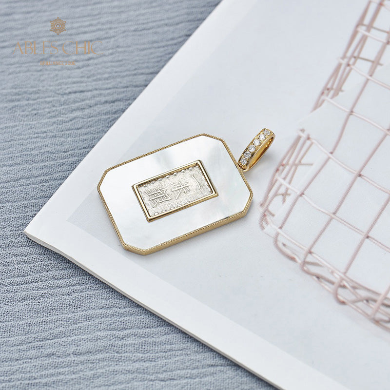 Pendentif médaillon coquillage uniquement