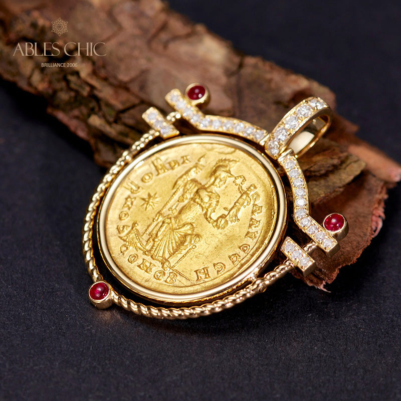 Pendentif médaillon d’artefact byzantin uniquement