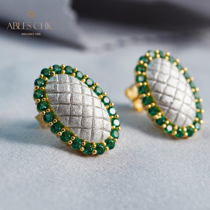 Boucles d'oreilles halo ovale soyeux 5832