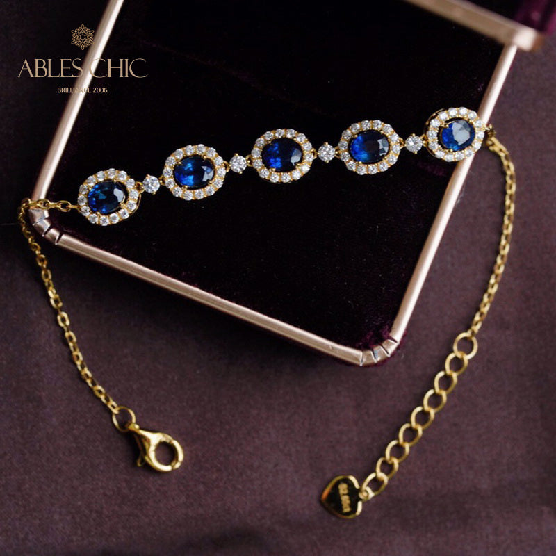 Bracelet chaîne saphir naturel 5850
