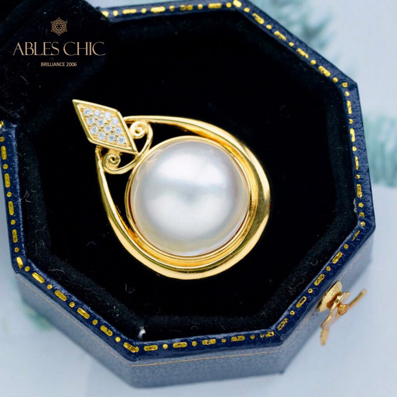 Pendentif Solitaire Perle Mabe 5916