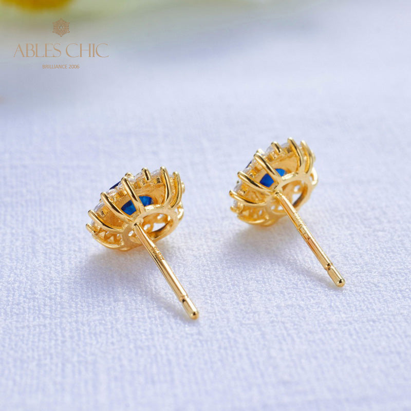 Boucles d'oreilles florales rubis naturel 5816