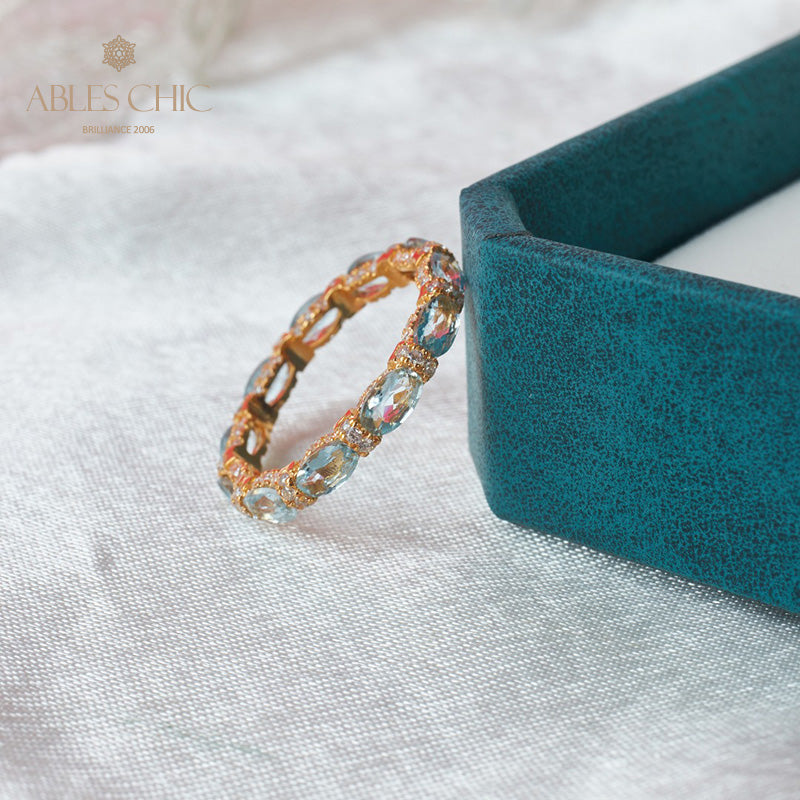 Bague pile aigue-marine 6042