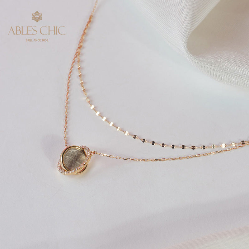 Collier médaillon réversible grec