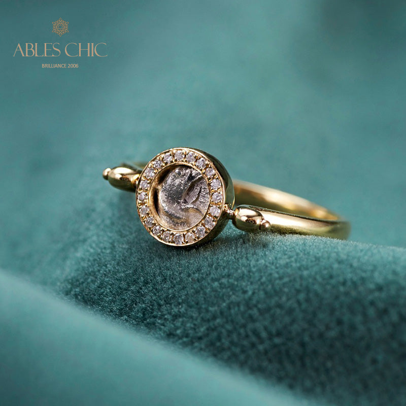 Bague rubis en argent antique