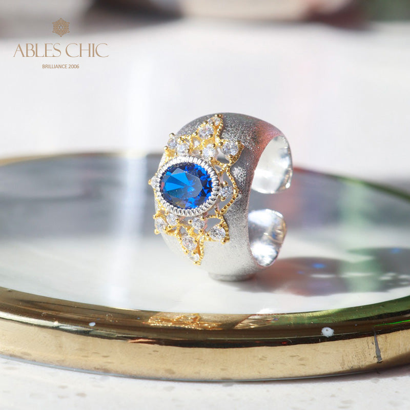 Bague Soyeuse Fleur de Saphir 6065