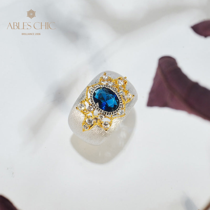 Bague Soyeuse Fleur de Saphir 6065