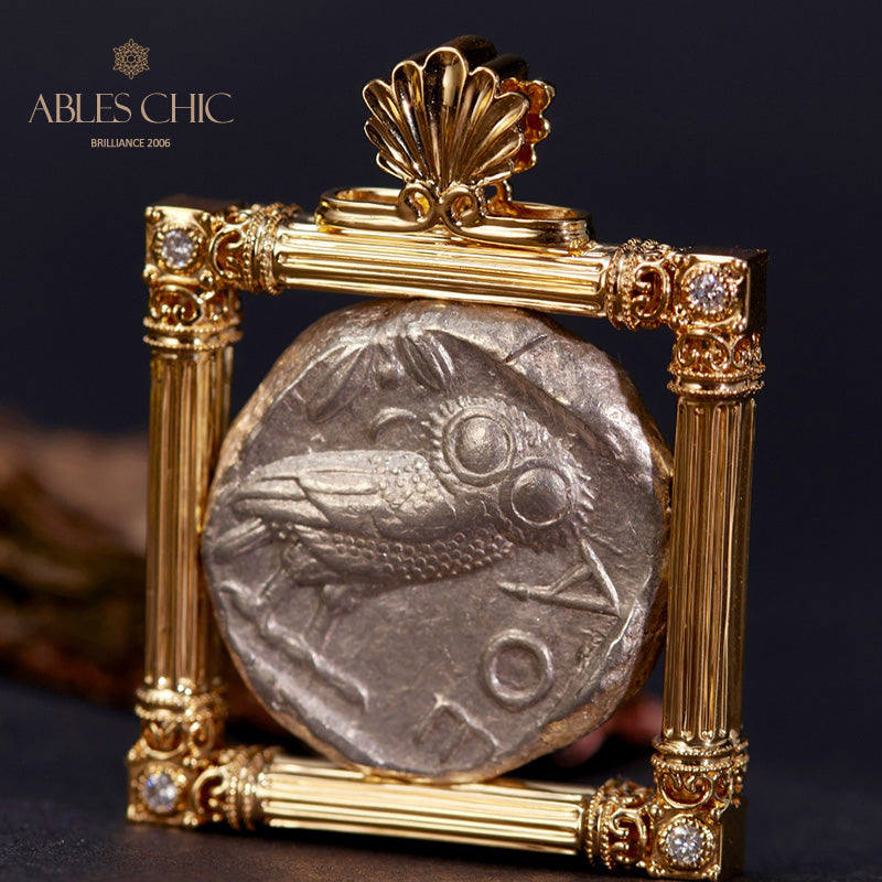 Pendentif de pièce de monnaie byzantine Lira Athena uniquement