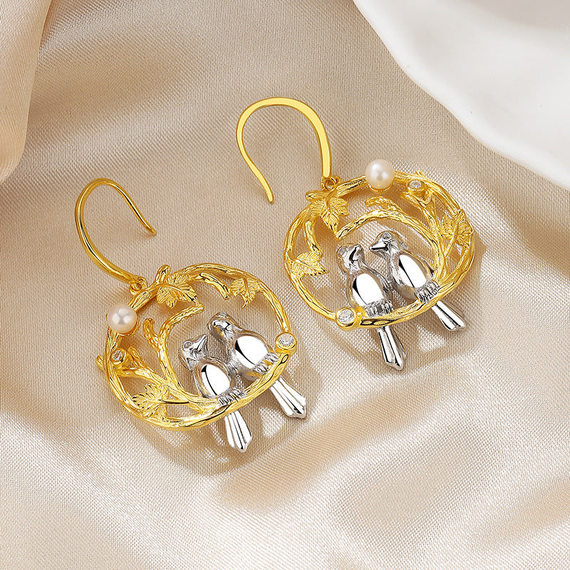 Boucles d'oreilles guirlande de perles d'eau douce PE1049