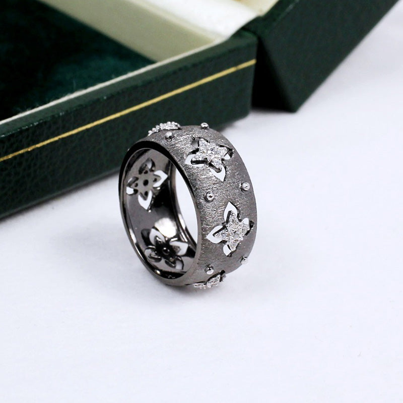 Bague florale trèfles soyeux CZ 5571