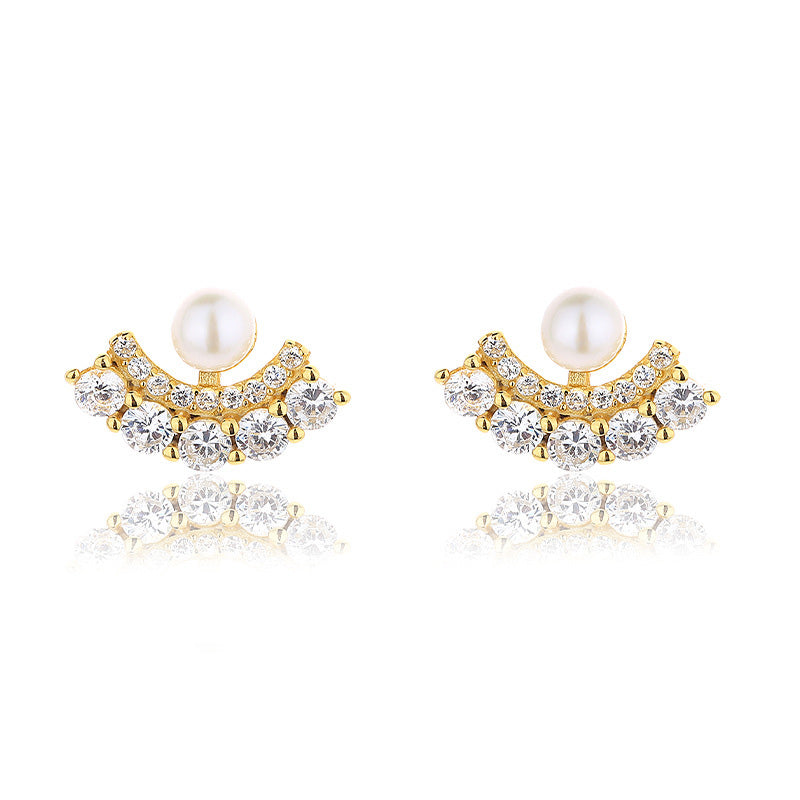Boucles d'oreilles éventail en perles d'eau douce PE1053