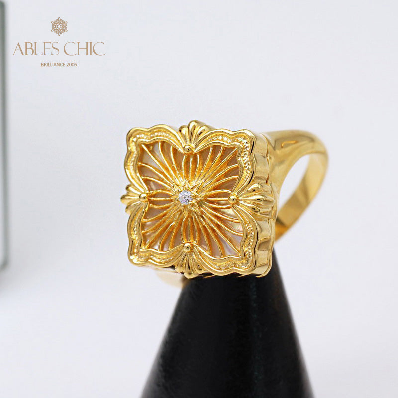 Bague Trèfle à Fretwork Dense 5360