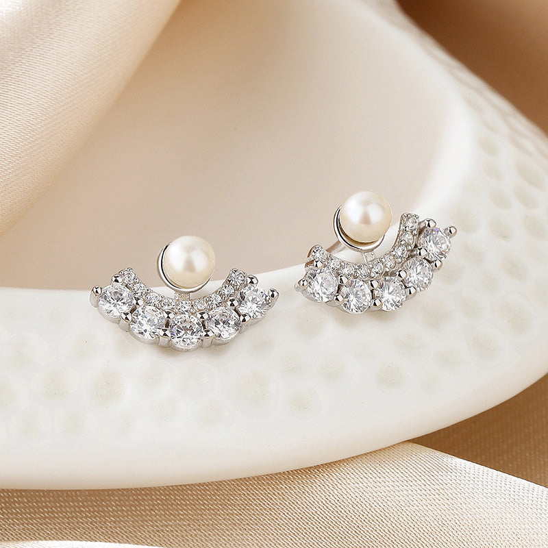 Boucles d'oreilles éventail en perles d'eau douce PE1053