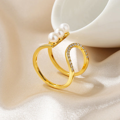 Bague fil de perles d'eau douce RN1011