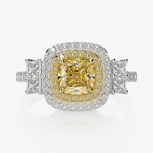 Bague de mariée saphir jaune R0442