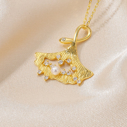 Pendentif Ginkgo perle d'eau douce uniquement PN1010