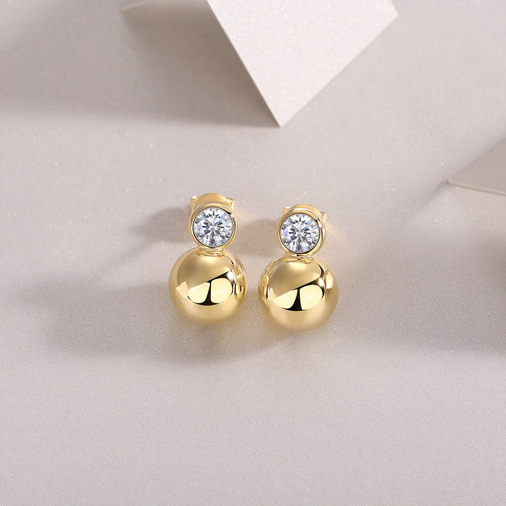 Sphere & Stone Stud