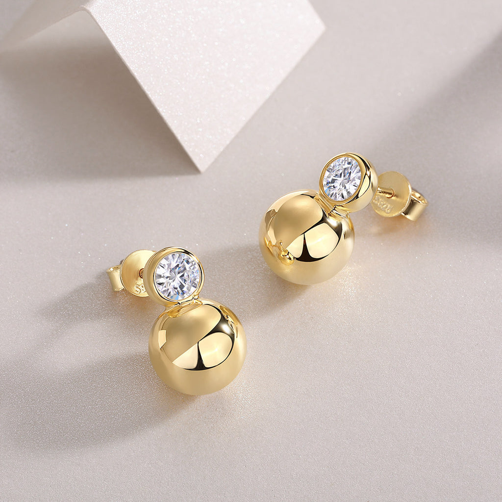 Sphere & Stone Stud
