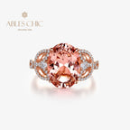 Bague solitaire spinelle orange R0927