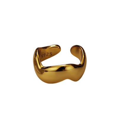 Boucles d'oreilles à bande ondulée épaisse E1059 1 pièce