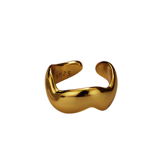 Boucles d'oreilles à bande ondulée épaisse E1059 1 pièce