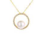 Pendentif cercle de perles d’eau douce uniquement PN1025