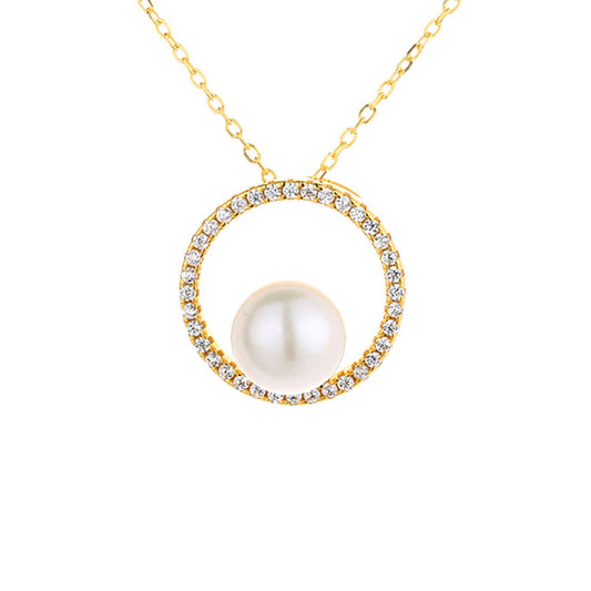 Pendentif cercle de perles d’eau douce uniquement PN1025