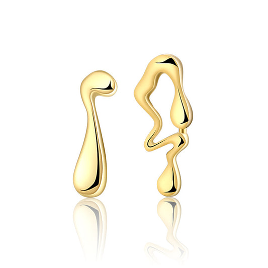 Boucles D'oreilles Puces Liquides Ondulées E1155