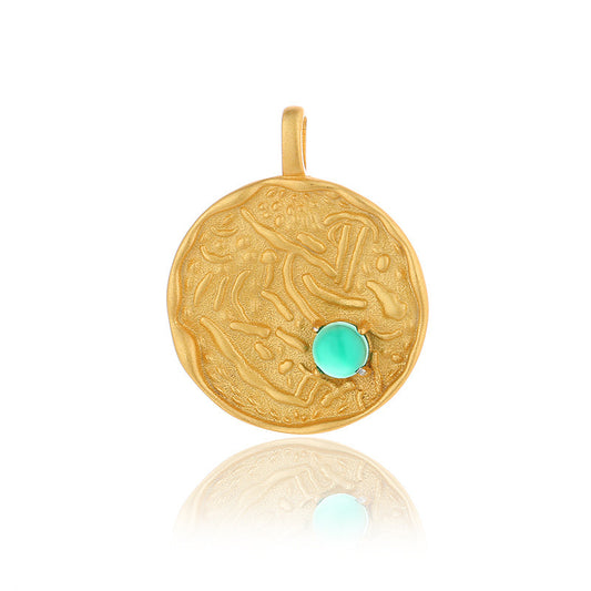 Pendentif pièce de monnaie en perles d'eau douce uniquement PN1015