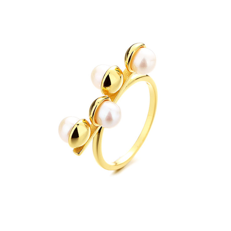Bague florale en perles d'eau douce RN1013