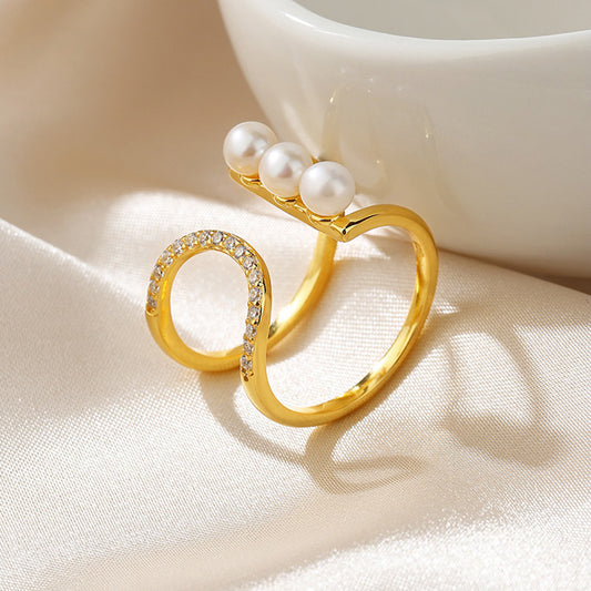 Bague fil de perles d'eau douce RN1011