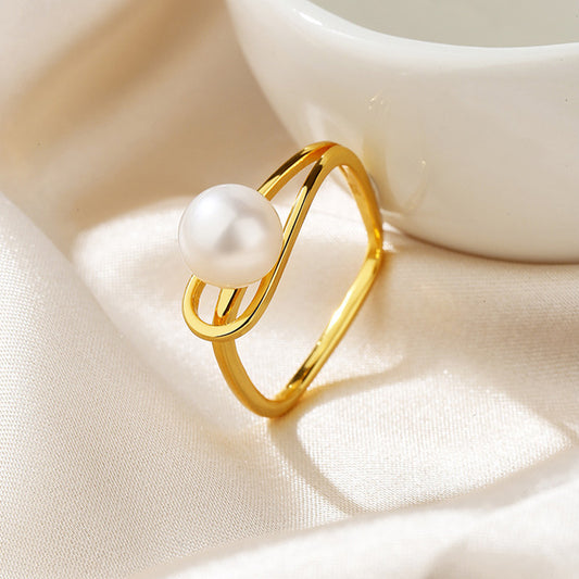 Bague fil de perles d'eau douce RN1014